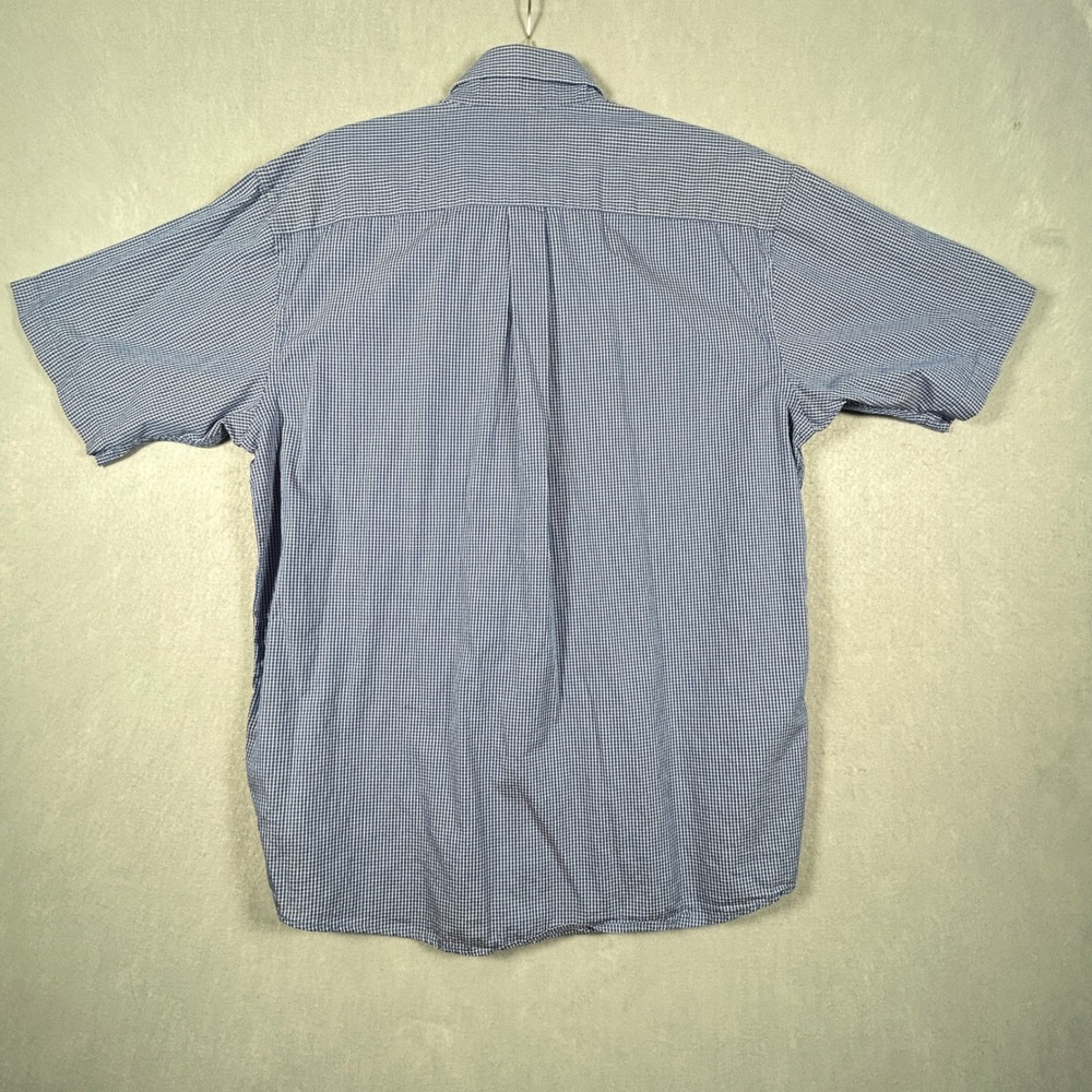 Jos A Bank Shirt Mens Large Stays Cool Seersucker Button Down Short Sleeve Blue - Picture 3 of 7